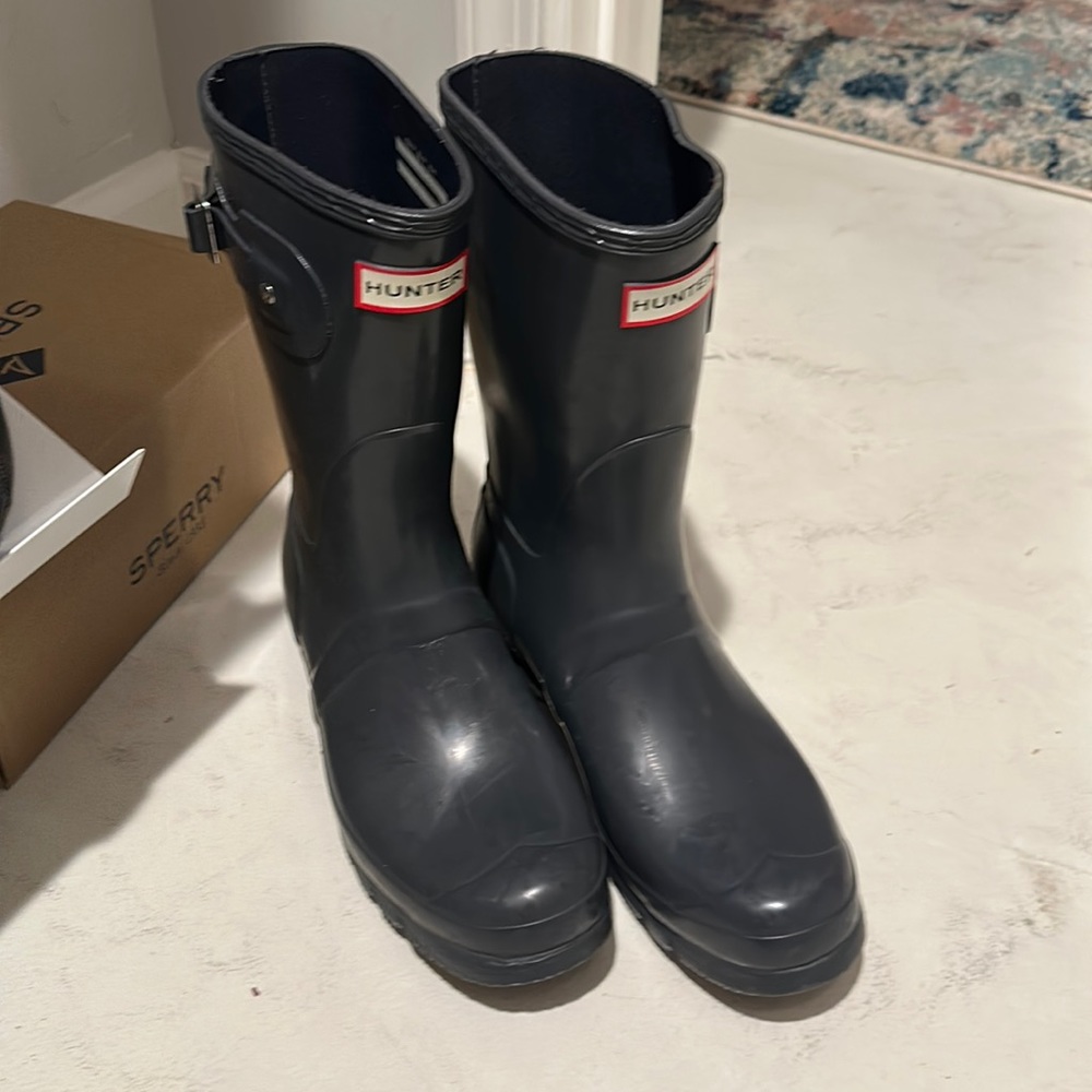 Hunter Boots, Dark Slate sport gloss US size 10